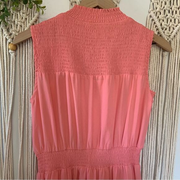 NANETTE LAPORE Women’s Light Flamingo Chiffon Smocked Waist Dress Size 6 - Picture 8 of 12